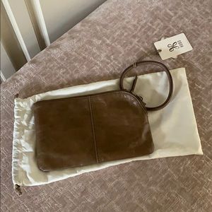 Brown hobo wristlet